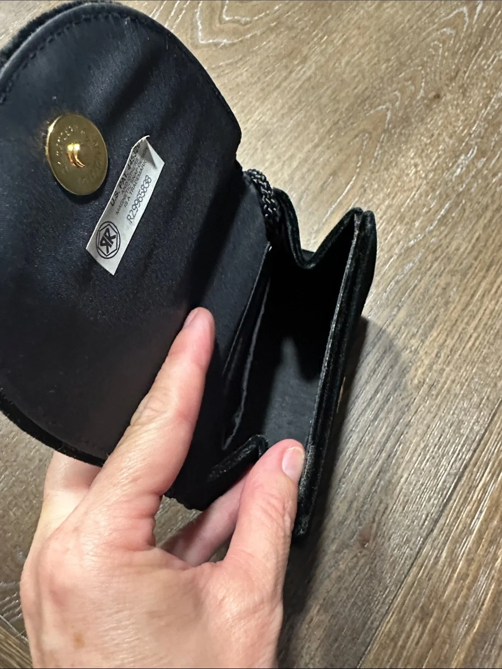 Elegant Black Velvet Tassel Wristlet Clutch - Unbranded